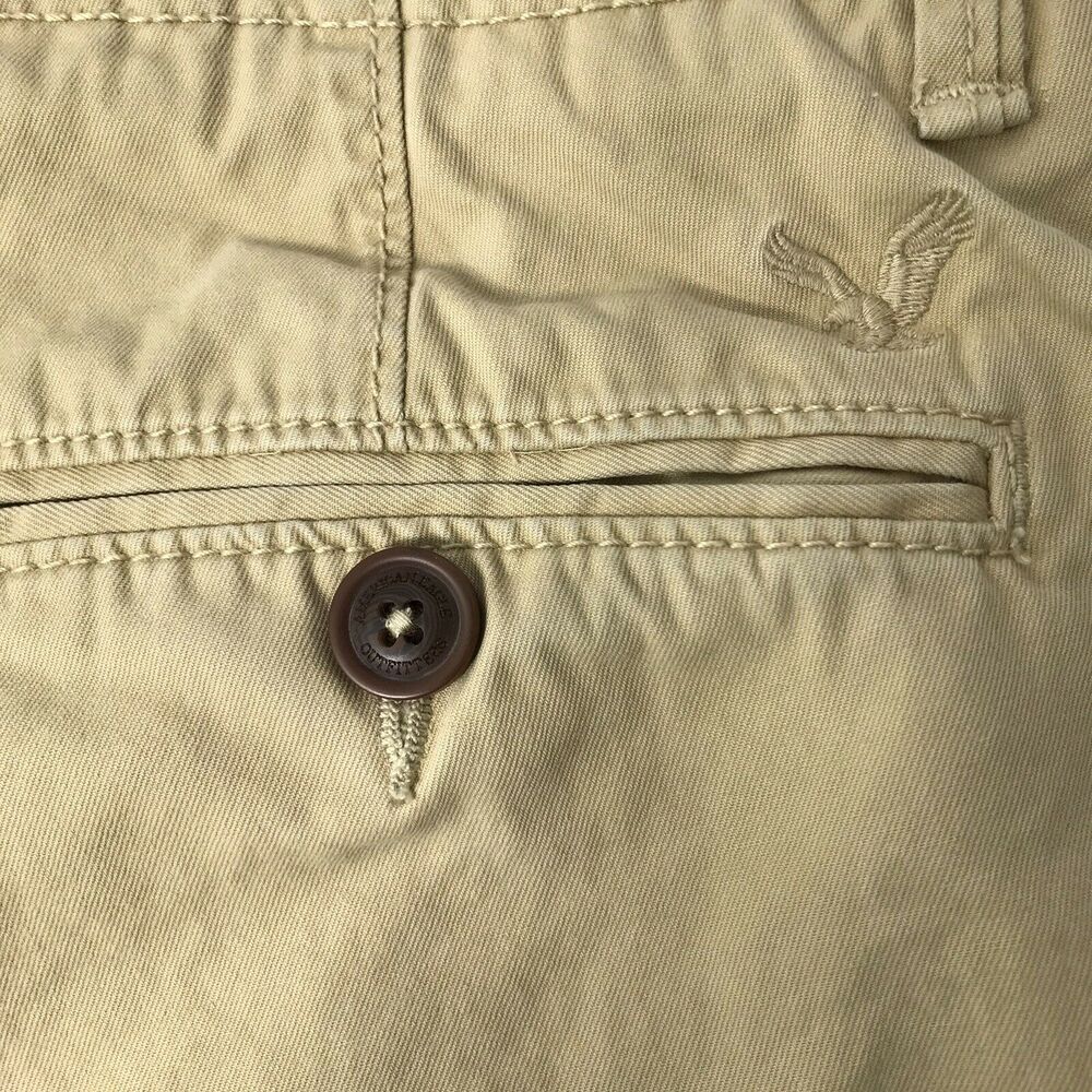 American Eagle Khaki Pants Mens‎  26 x 27 Tan Original Straight Uniform School - Picture 5 of 11